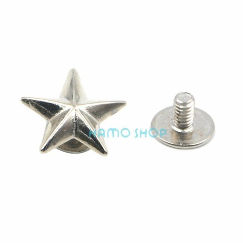 10pcs Metal Star Rivet Studs Buttons Spots Spikes Rivets Leather Crafts Supplies - Picture 5 of 12