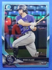 2018 Bowman Chrome RYAN VILADE Sky Blue REFRACTOR card #/402 COLORADO ROCKIES