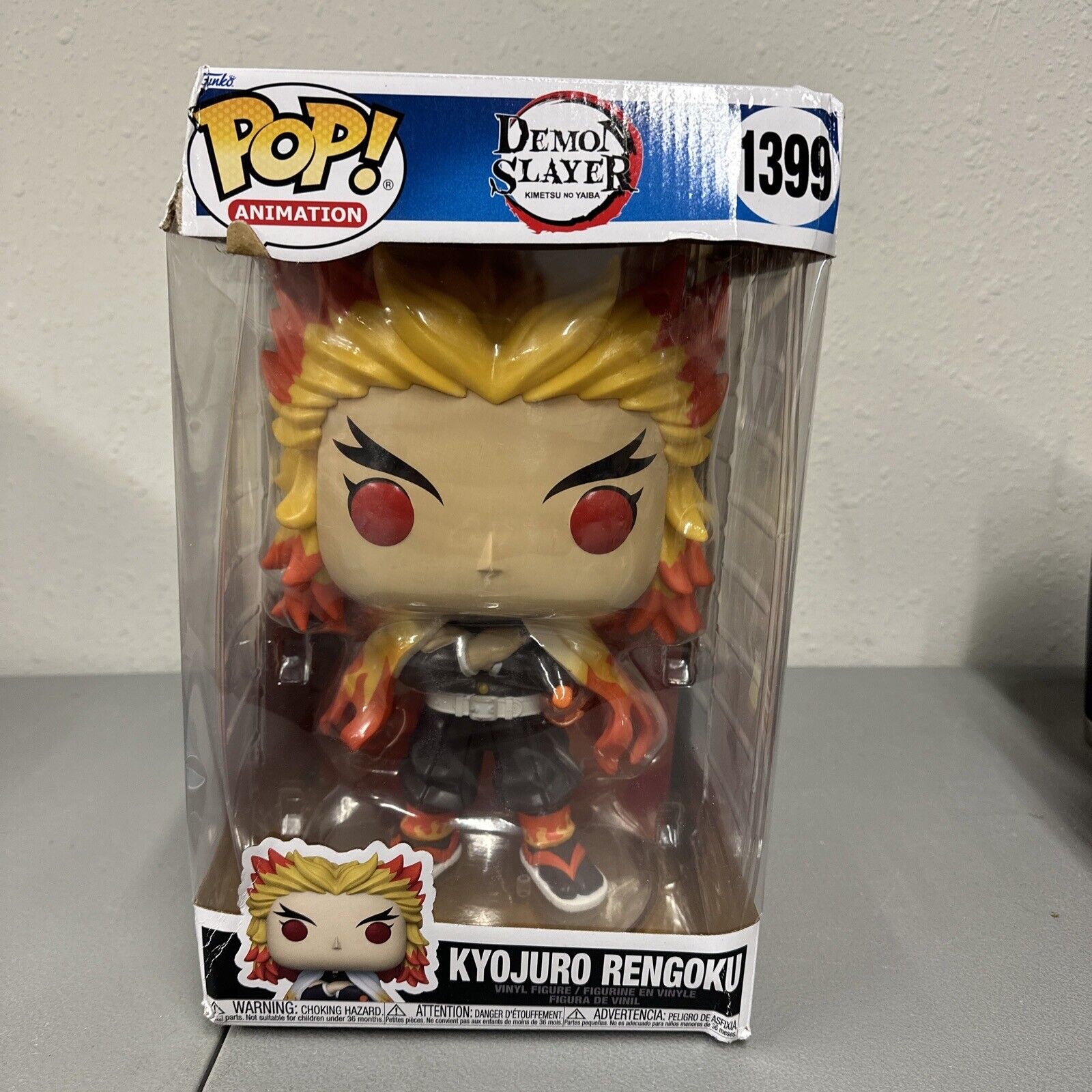 POP Demon Slayer Boneco de vinil Funko Kyojuro Rengoku (pacote com caixa  protetora compat vel), multicolorido, 9,5 cm