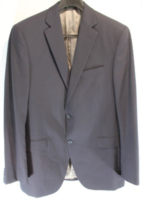 Men's Jack Victor Blazer Solid Navy 2 Button Jacket Classic Vimy CT Size 42L