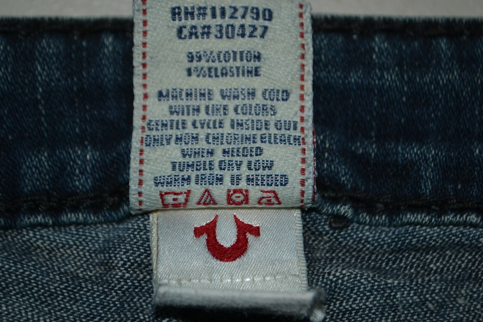 True Religion Women's Billy Super T Black Thick Stitch Blue Denim Jeans Sz 26x33 thumbnail 10