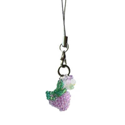 Beaded Grape Phone Strap Fashionable Phone Pendant Unique Beads Phone Chain