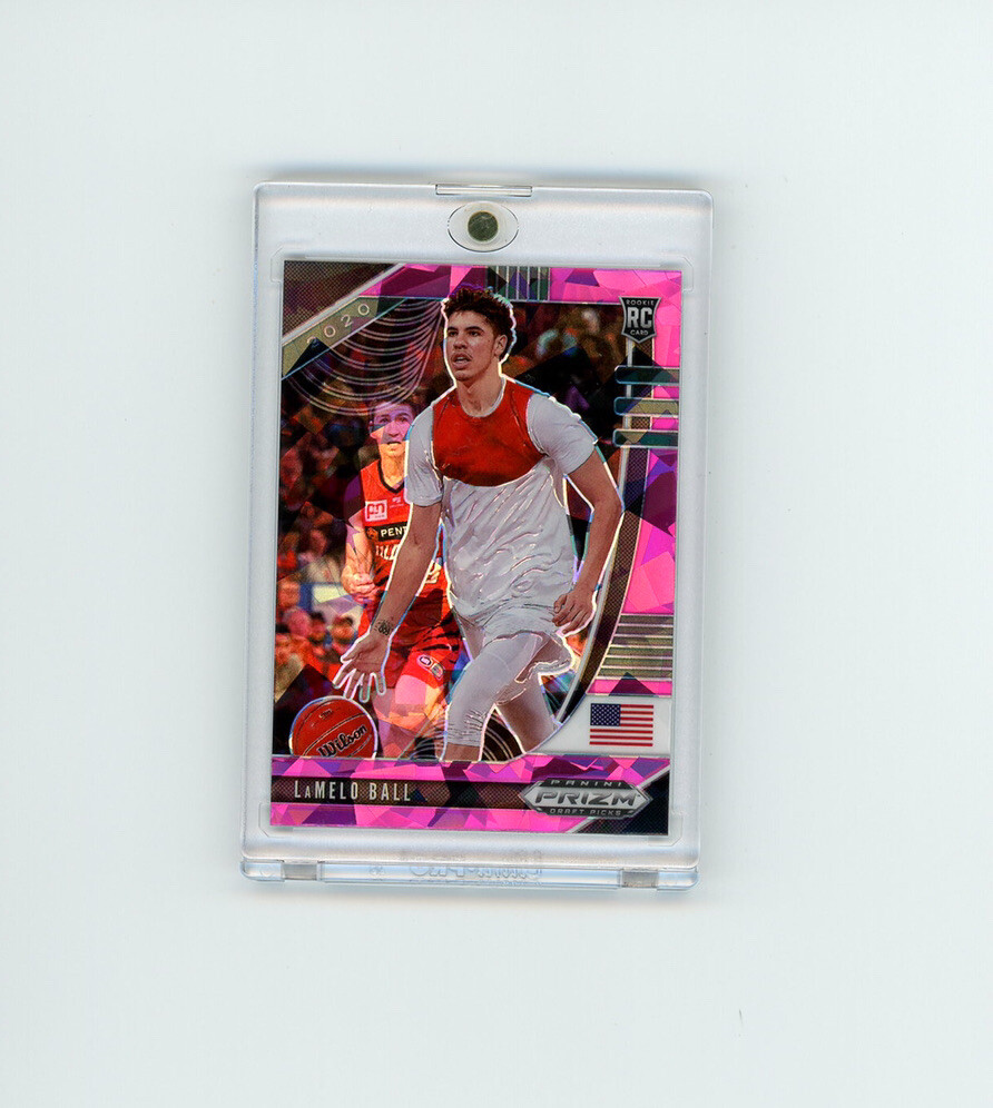 RARE 2020 Prizm PINK CRACKED ICE SP REFRACTOR LAMELO BALL RC!▪️Charlotte Hornets