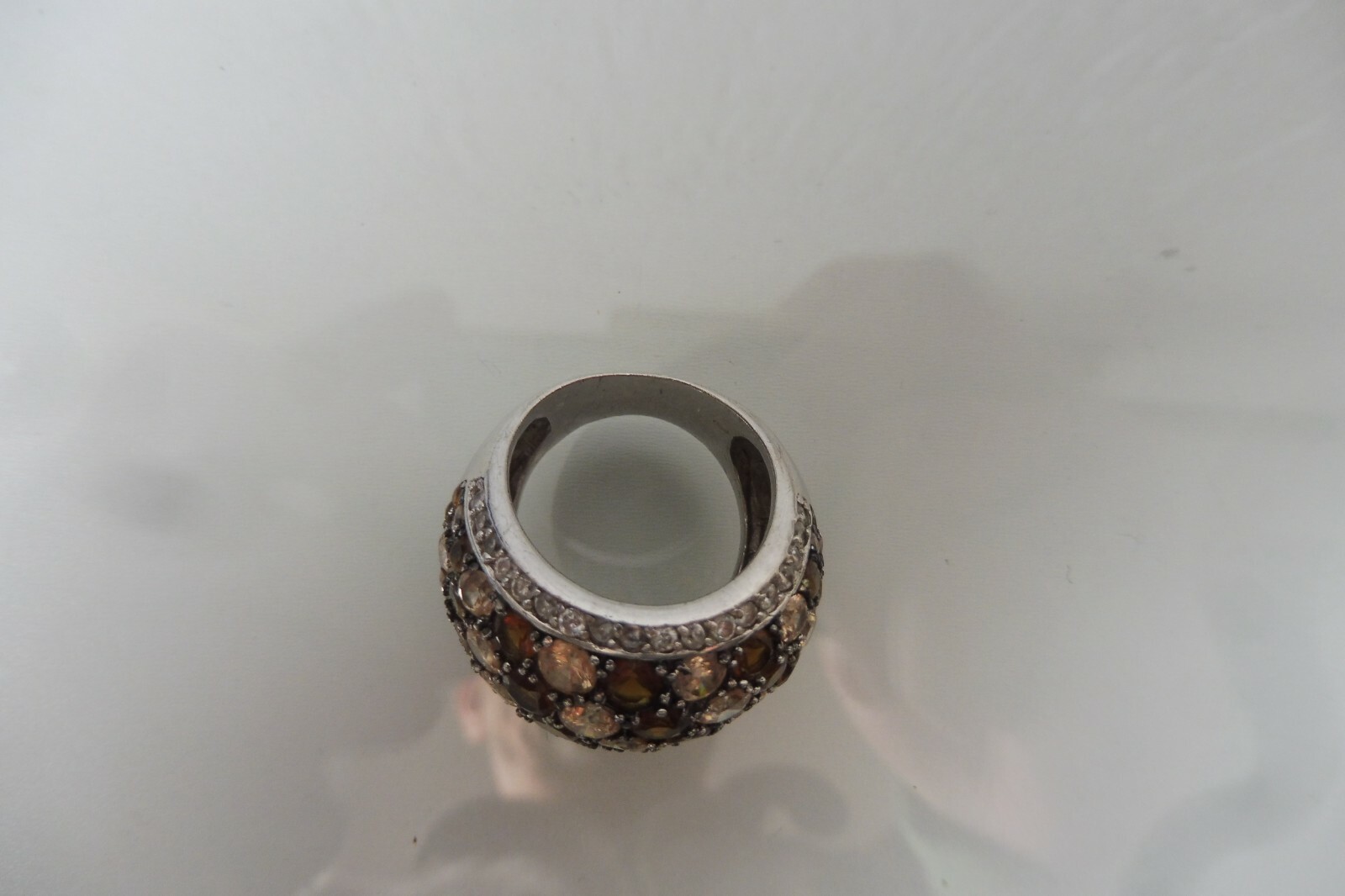 Beautiful, Large, Solid Ring, 925 Silver with Cut… - image 3
