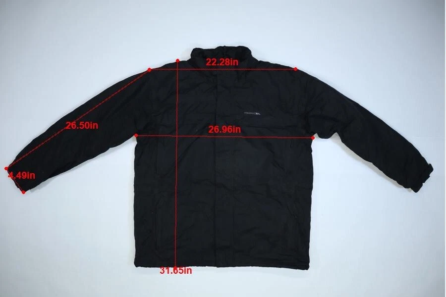 Abrigo de Invierno Trespass Para Hombres Negro Cremallera Completa Impermeable A Prueba de Viento Forrado de Vellón XXL Foto 2 de 4