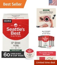 Premium Seattle's Best Organic Dark Roast K-Cup Pods Smooth Chocolate Flavor