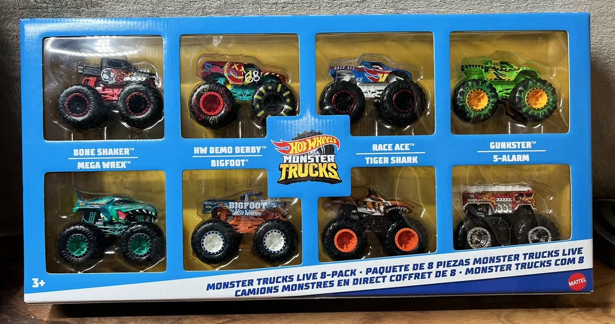 Hot Wheels Monster Trucks Live 8-Pack, Toy Trucks, Gift For Kids 3 Years &  Up