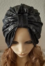 Vintage inspired 20s 30s balck/silver turban hat beanie one size will fit M_L