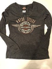 Harley Davidson Darlington, MD 2014 Shirt Womens M Long Sleeve Black Made In USA