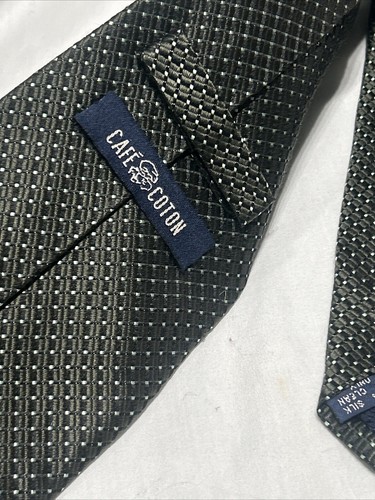 Cafe Coton/ Men tie/ Pure Silk Green Geometric Flawless Luxury 3.5x58 - Picture 6 of 7