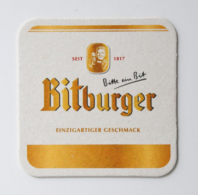 Bitburger Bierdeckel '' Bitte ein Bit '' - Einzigartiger Geschmack - NEU