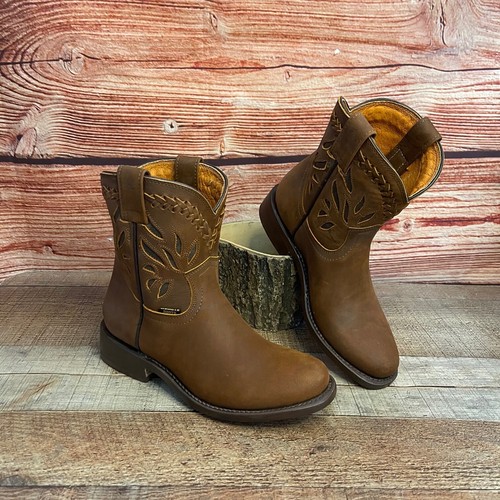 WOMEN WESTERN COWGIRL Round Toe Rodeo Ankle Boot Bootie Botin Vaquera Horma Redo