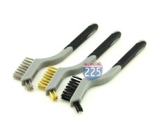 5 Sets 3 Mini Wire Brush Nylon Brass Stainless-Steel Cleaning Detailing Polish