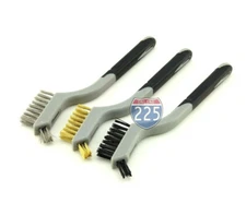 5 Sets 3 Mini Wire Brush Nylon Brass Stainless-Steel Cleaning Detailing Polish