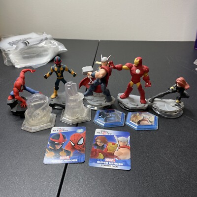 Disney Infinity Marvel Super Heroes Starter Pack Thor Iron Man Spider Man Nova +