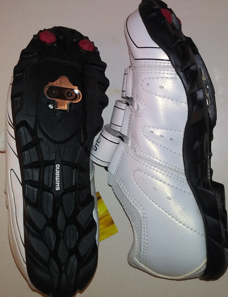 Chaussures De Cyclisme Femme Shimano WM50 SPD – Blanches, Pointure 37 EU, Velcro
