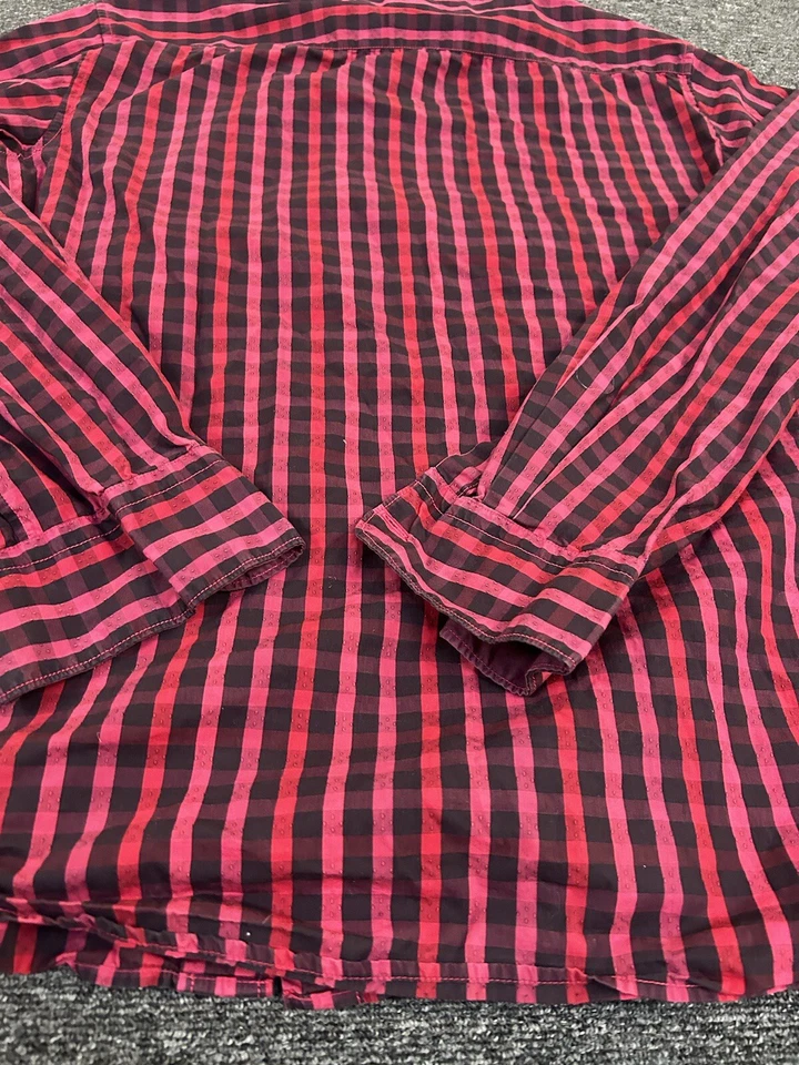 David Smith Long Sleeve Button Up Shirt Men's Check Red Size XL - Image 3 of 4