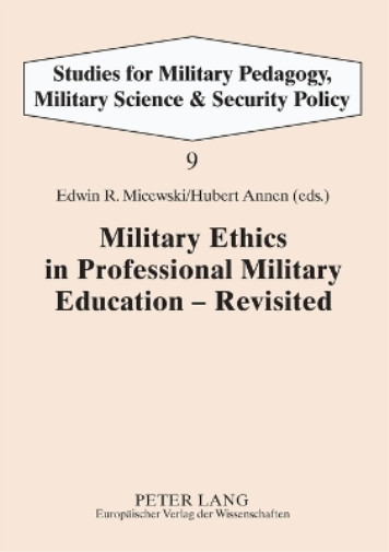 Thumbnail - Edwin R. Micews Military Ethics In Professional Military Education