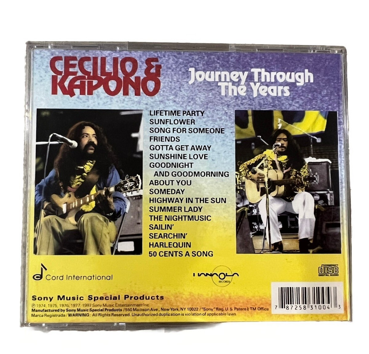 Journey Through Years by Cecilio & Kapono (CD 1998) Cord 