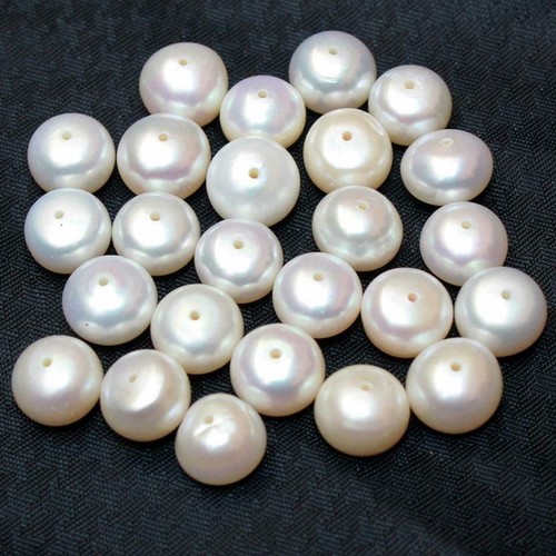 Lot De Perles Rondes Naturelles D'eau Douce 6.5mm Percées - Vrac - Inde - Neuf