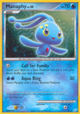 Manaphy - 4/12 - Common - Cosmos Holo x1 - Heavily Played - DP Training Kit 1 Bl