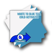 3 Pack 12" x 12" White to Blue Cold Temperature Color Change Adhesive Vinyl