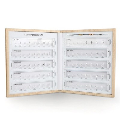 GemTrue Diamond Selector - 10 Shapes & 8 Sizes Visual Diamond Comparison Kit