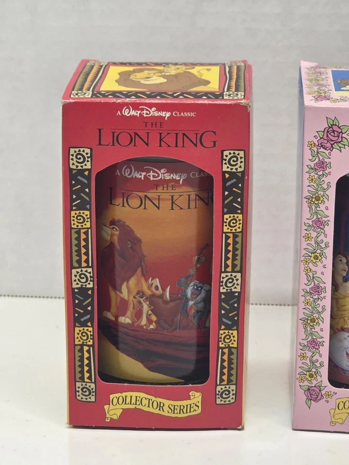 4 Walt Disney Classic Burger King Glasses Lion King Aladdin Snow White Beauty & - Image 2 of 4