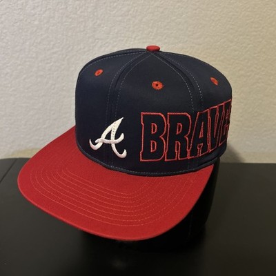 Vintage 90s Atlanta Braves Drew Pearson MLB Snapback Hat Cap Cotton Blend Rare