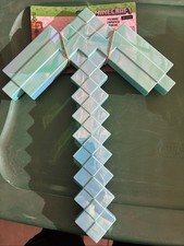 Minecraft Movie Pickaxe 16" Halloween Costume Hand Held Prop Hard Plastic