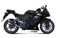 Storm Gp Auspuff Schwarz Passend FüR Kawasaki Ninja 250R 2008-2013