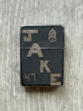 WWII Park Sherman Black Crackle Lighter Trench Art Engraved 1947