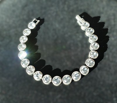 Touchstone by Swarovski Crystal White Ice Bracelet Rhodium Plated 7.25'' B75