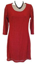 Fransa Lace bodycon Dress Size UK 8 short red lined stretch fitted New with tags