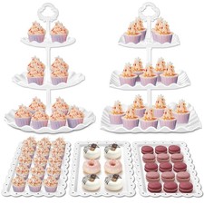 Dessert Cupcake Stand, 5pcs Dessert Table Display Set, 3 Tiered Cup Cake Hold...