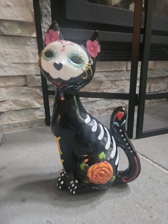 6 Inch Day Of The Dead Cat Figurine Halloween Decoration