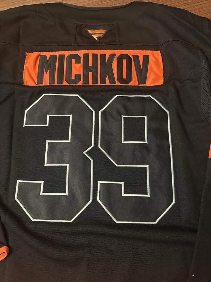 NWOT Fanatics Matvei Michkov Philadelphia Flyers Jersey Size 50 #39 Black/Orange - Image 2 of 4