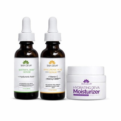 SKIN DEVA Hydration & Plumping Skincare Bundle   Hyaluronic Acid + Vitamin