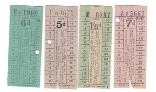 Bus Tram Tickets 4 No. Singles THE EASTERN NATIONAL OMNUBUS Co. Ltd (2)
