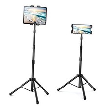 Tablet Floor Stand, Height Adjustable Cellphone Floor Stand with 360 Rotating