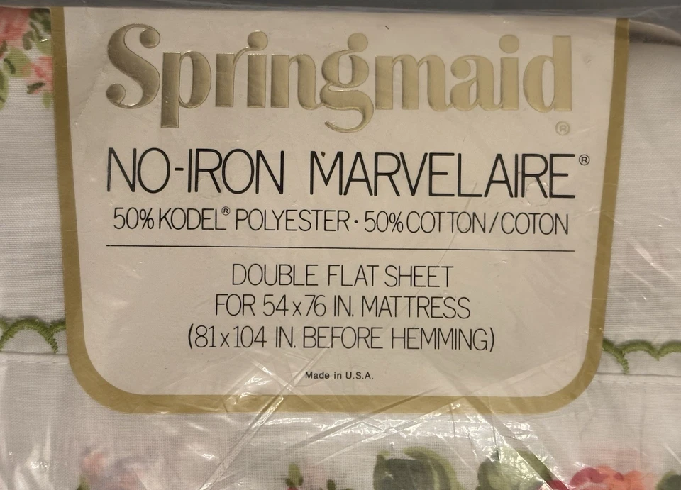 Springmaid Marvelaire Prelude Double Flat & Fitted Sheets w/2 Stnd Pillowcases - Image 3 of 4