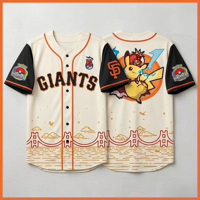 HOT ITEM!!! 2026 Giants Pokemon Worlds Night Baseball Jersey