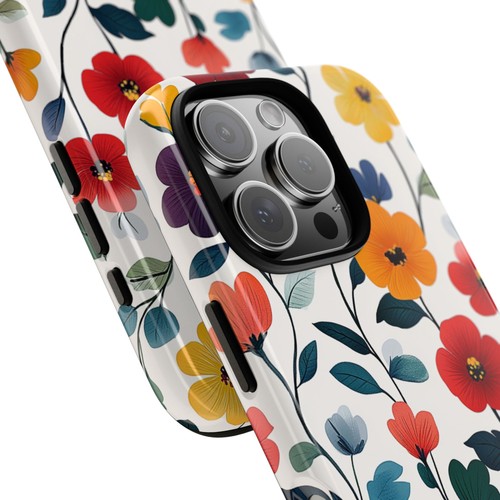 Phone Ink Case for iPhone / Galaxy / Pixel – Minimalist Flower Pattern on White - Picture 15 of 257