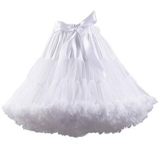 Womens Elastic Waist Chiffon Petticoat Puffy Tutu Tulle Skirt Princess Ballet...
