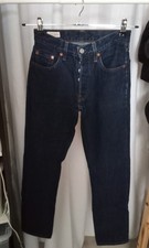 Levi's 501 Jean Femme bleu foncé W34 L30 droit regular, fermeture boutons