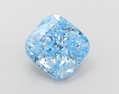 3.02 Ct Cushion Cut Fancy Vivid Blue VS2 Lab Grown Diamond IGI Certified- Ring