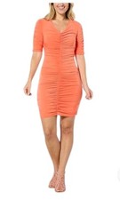 Curations X Amy Morrison Women's V-Neck Ruched Mini Dress Mango