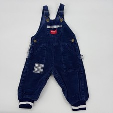 Vintage OSH KOSH B'GOSH Corduroy Overalls Size 18M Vestback Blue Snap Legs USA