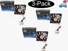 3pk: Evercool 80mmx10 4pin 2x Ball Bearing 12V CPU/Case Cooler Fan EC8010HH12BP