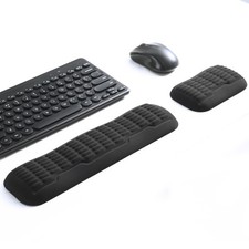 UnivoColors Keyboard Mouse Wrist Rest Set Ergonomic 3.0 Wave Curve Support Black